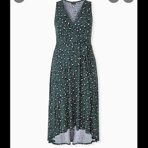 Torrid green and pink leopard print high low maxi dress size 1x